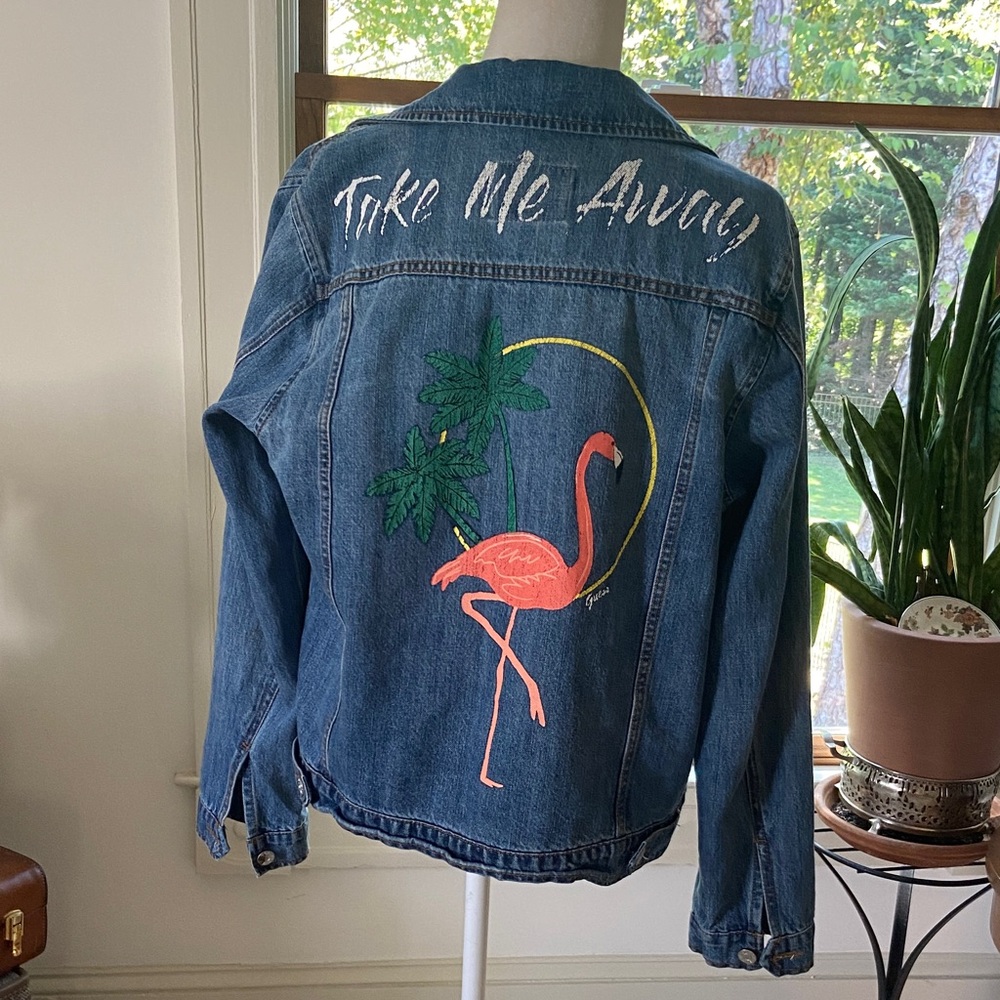 Guess Jeans Blue Denim Jacket oversized-size Medium